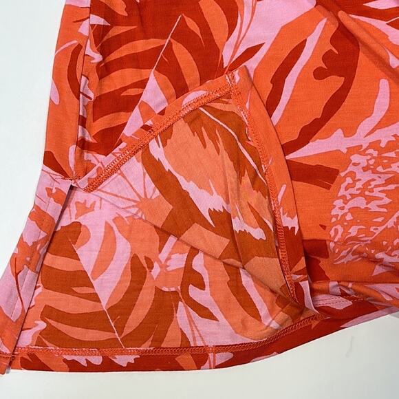 Soft Surroundings Del Rio Embellished Tunic Top Orange Pink Floral Size 2X - Picture 14 of 15
